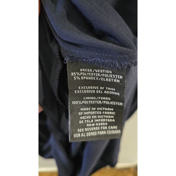 R&M Richards Womens Long Cocktail MOB Dress Cruise Navy Formal Rhinestone Sz 6 - Picture 12 of 13